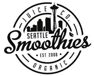 SEATTLE SMOOTHIES JUICE CO. EST 2008 ORGANIC logo
