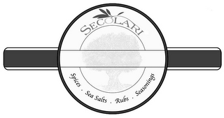SECOLARI SPICES · SEA SALTS · RUBS · SEASONINGS logo