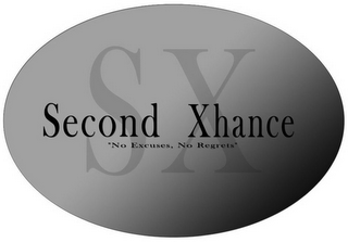SECOND XHANCE SX "NO EXCUSES, NO REGRETS" logo