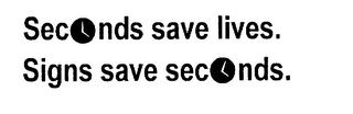 SECONDS SAVE LIVES. SIGNS SAVE SECONDS. logo