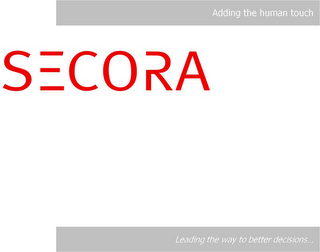 SECORA ADDING THE HUMAN TOUCH LEADING THE WAY TO BETTER DECISIONS... logo