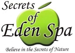 SECRETS OF EDEN SPA BELIEVE IN THE SECRETS OF NATURE logo
