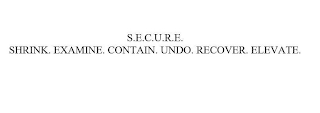 S.E.C.U.R.E. SHIRNK. EXAMINE. CONTAIN. UNDO. RECOVER. ELEVATE. logo