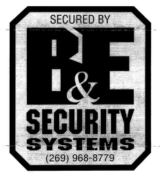 SECURED BY B & E SECURITY SYSTEMS logo