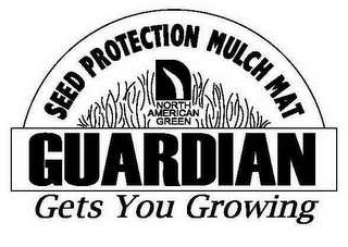 SEED PROTECTION MULCH MAT NORTH AMERICAN GREEN GUARDIAN GETS YOU GROWING logo