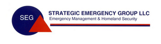 SEG STRATEGIC EMERGENCY GROUP LLC EMERGENCY MANAGEMENT & HOMELAND SECURITY logo