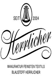 SEIT 2004 HERRLICHER MANUFAKTUR FEINSTEN TEXTILS BLAUSTOFF HERRLICHER logo