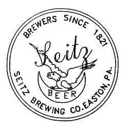 SEITZ BEER BREWERS SINCE 1821 SEITZ BREWING CO. EASTON, PA. logo