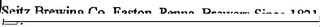 SEITZ BREWING CO. EASTON, PENNA. BREWERS SINCE 1821 logo