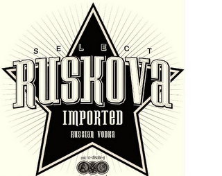 SELECT RUSKOVA IMPORTED RUSSIAN VODKA MICRO-DISTILLED NATURALLY FILTERED logo
