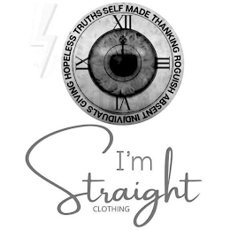 SELF MADE THANKING ROGUISH ABSENT INDIVIDUALS GIVING HOPELESS TRUTHS I'M STRAIGHT CLOTHING XII III  VI IX logo