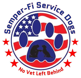 SEMPER-FI SERVICE DOGS NO VET LEFT BEHIND logo