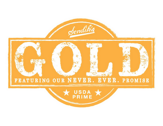 SENDIK'S GOLD FEATURING OUR NEVER. EVER. PROMISE USDA PRIME logo