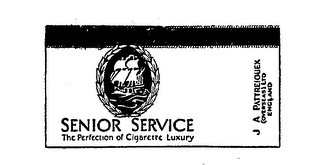 SENIOR SERVICE THE PERFECTION OF CIGARETTE LUXURY JA PATTREIOUEX (OVERSEAS) LTD ENGLAND logo