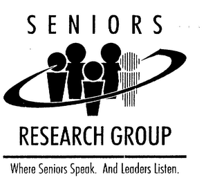 SENIORS RESEARCH GROUP WHERE SENIORS SPEAK.  AND LEADERS LISTEN. logo