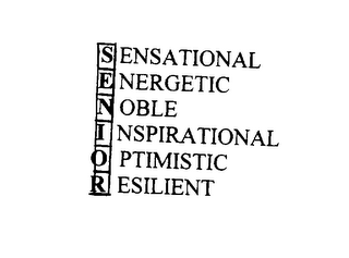 SENSATIONAL ENERGETIC NOBLE INSPIRATIONAL OPTIMISTIC RESILIENT logo