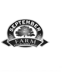 SEPTEMBER FARM ESTABLISHED 2002 logo
