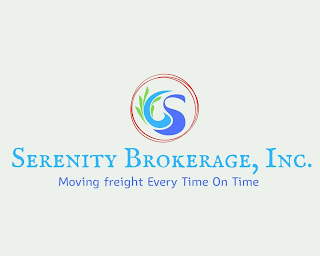 SERENITY BROKERAGE INC. MOVING FREIGHT EVERY TIME ON TIME logo
