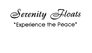 SERENITY FLOATS "EXPERIENCE THE PEACE" logo