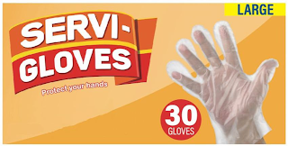 SERVI-GLOVES PROTECT YOUR HANDS 30 GLOVES LARGE logo