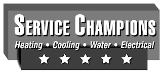 SERVICE CHAMPIONS HEATING · COOLING · WATER · ELECTRICAL logo