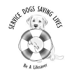 SERVICE DOGS SAVING LIVES BE A LIFESAVER logo