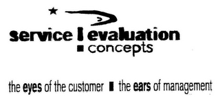 SERVICE! EVALUATION CONCEPTS THE EYES OF THE CUSTOMER THE EARS OF MANAGEMENT logo