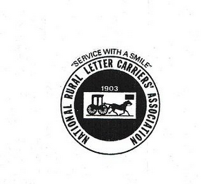 SERVICE WITH A SMILE, NATIONAL RURAL LETTER CARRIERS' ASSOCIATION, 1903 logo