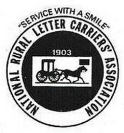 "SERVICE WITH A SMILE" NATIONAL RURAL LETTER CARRIERS' ASSOCIATION 1903 logo