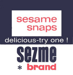 SESAME SNAPS DELICIOUS TRY ONE SEZME BRAND logo