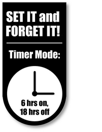 SET IT AND FORGET IT! TIMER MODE: 6 HRS ON 18 HRS OFF logo