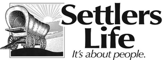 SETTLERS LIFE IT'S ABOUT PEOPLE. logo