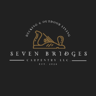 SEVEN BRIDGES CARPENTRY LLC. EST. 2024 DECKING & OUTDOOR LIVING logo