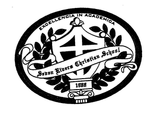 SEVEN RIVERS CHRISTIAN SCHOOL EXCELLENCIA IN ACADEMICA 1988 logo