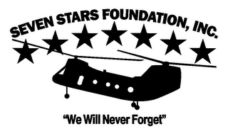 SEVEN STARS FOUNDATION, INC. "WE WILL NEVER FORGET" logo