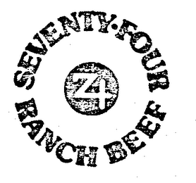 SEVENTY-FOUR RANCH BEEF logo