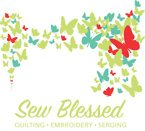 SEW BLESSED QUILTING EMBROIDERY SERGING logo