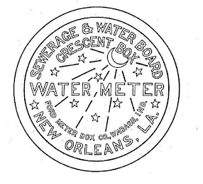SEWERAGE & WATER BOARD CRESCENT BOX WATER METER FORD METER BOX CO., WABASH, IND. NEW ORLEANS, LA. logo