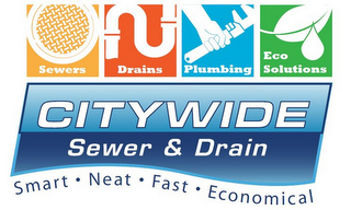 SEWERS DRAINS PLUMBING ECO SOLUTIONS CITYWIDE SEWER & DRAIN SMART · NEAT · FAST · ECONOMICAL logo