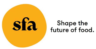 SFA SHAPE THE FUTURE OF FOOD. logo