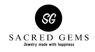 SG SACRED GEMS JEWELRY MADE WITH HAPPINESS logo