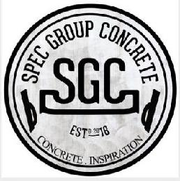 SGC SPEC GROUP CONCRETE ESTD 2018 CONCRETE . INSPIRATION logo