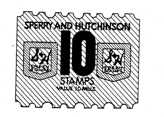 S&H GREEN STAMPS SPERRY AND HUTCHINSON 10 STAMPS VALUE 10 MILLS logo