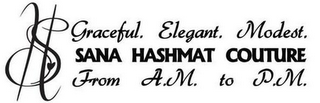 SH SANA HASHMAT COUTURE GRACEFUL. ELEGANT. MODEST. FROM A.M. TO P.M. logo