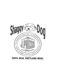 SHAGGY DOG 100% REAL SHETLAND WOOL WASHINGTON D.C. CAMBRIDGE NEW HAVEN NEW YORK SINCE 1902 J.PRESS logo