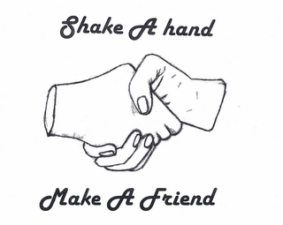 SHAKE A HAND MAKE A FRIEND logo