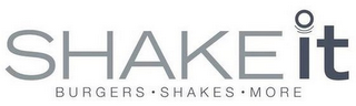 SHAKE IT BURGERS · SHAKES · MORE logo