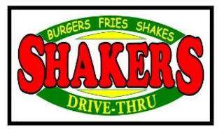 SHAKERS, DRIVE-THRU, BURGERS, FRIES, SHAKES logo