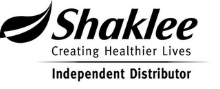 SHAKLEE CREATING HEALTHIER LIVES INDEPENDENT DISTRIBUTOR logo