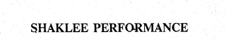 SHAKLEE PERFORMANCE logo